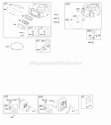 Air Cleaner Blower Housing Exhaust System Diagram and Parts List for  Briggs and Stratton Engine